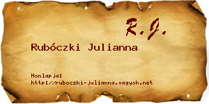 Rubóczki Julianna névjegykártya